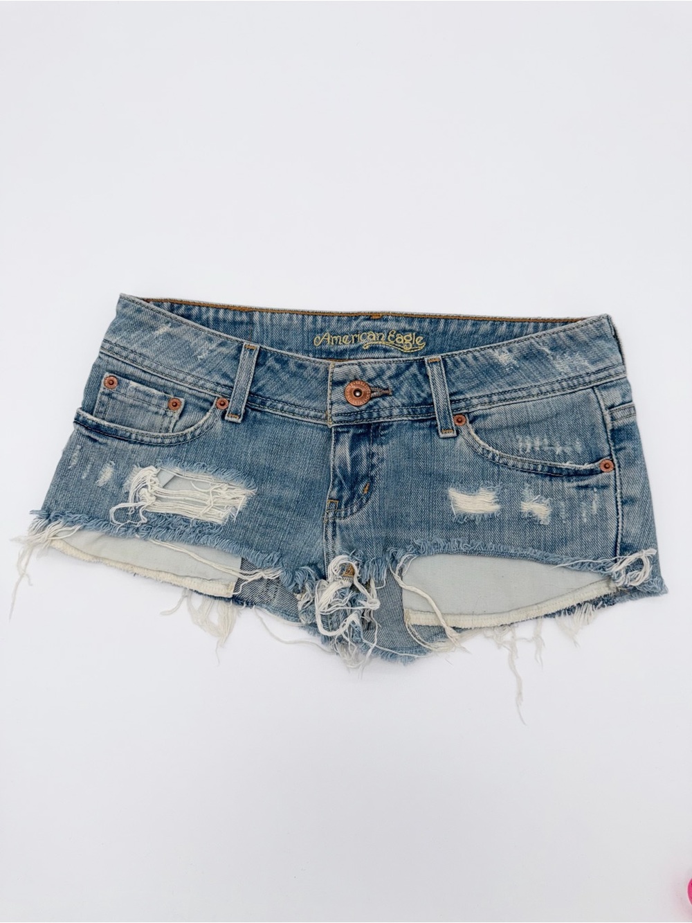 American Eagle Distressed Light Blue Denim Cutoff Shorts